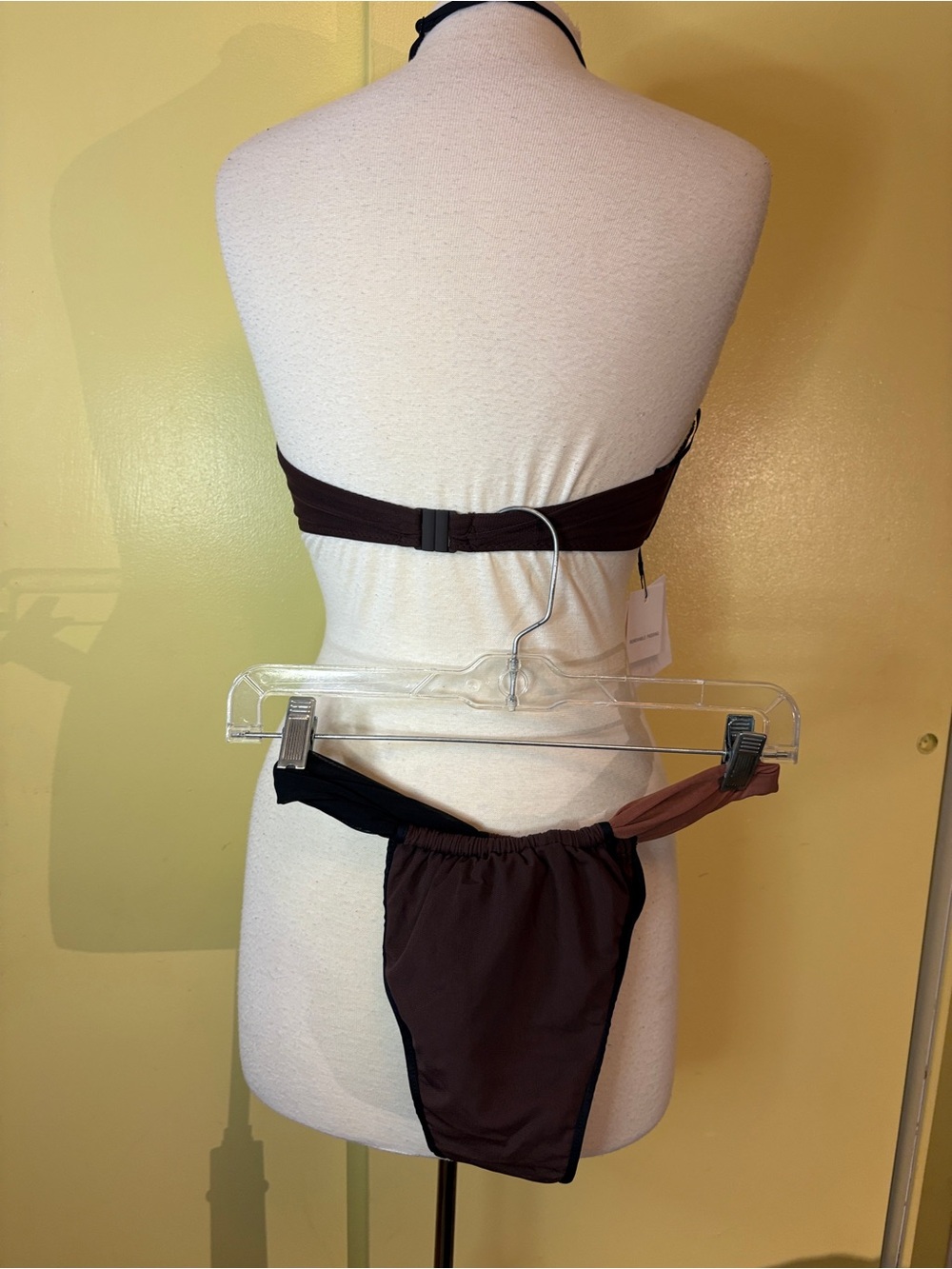Zara Tulle Two-Piece Bikini Set - Halter Bandeau Top & High-Cut Bottom - Picture 6 of 11